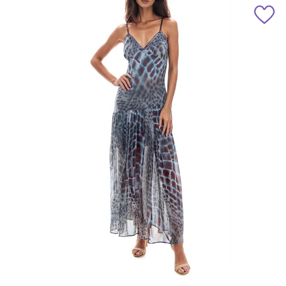 Socialite Abstract Snakeskin Print Maxi Dress